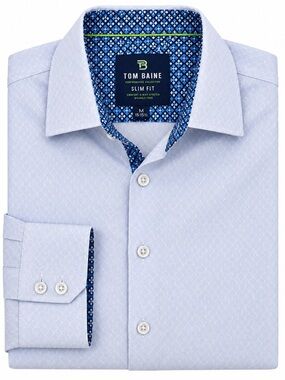 Tom Baine Collection Long-Sleeve Dress Shirt with Contrast Inner Collar